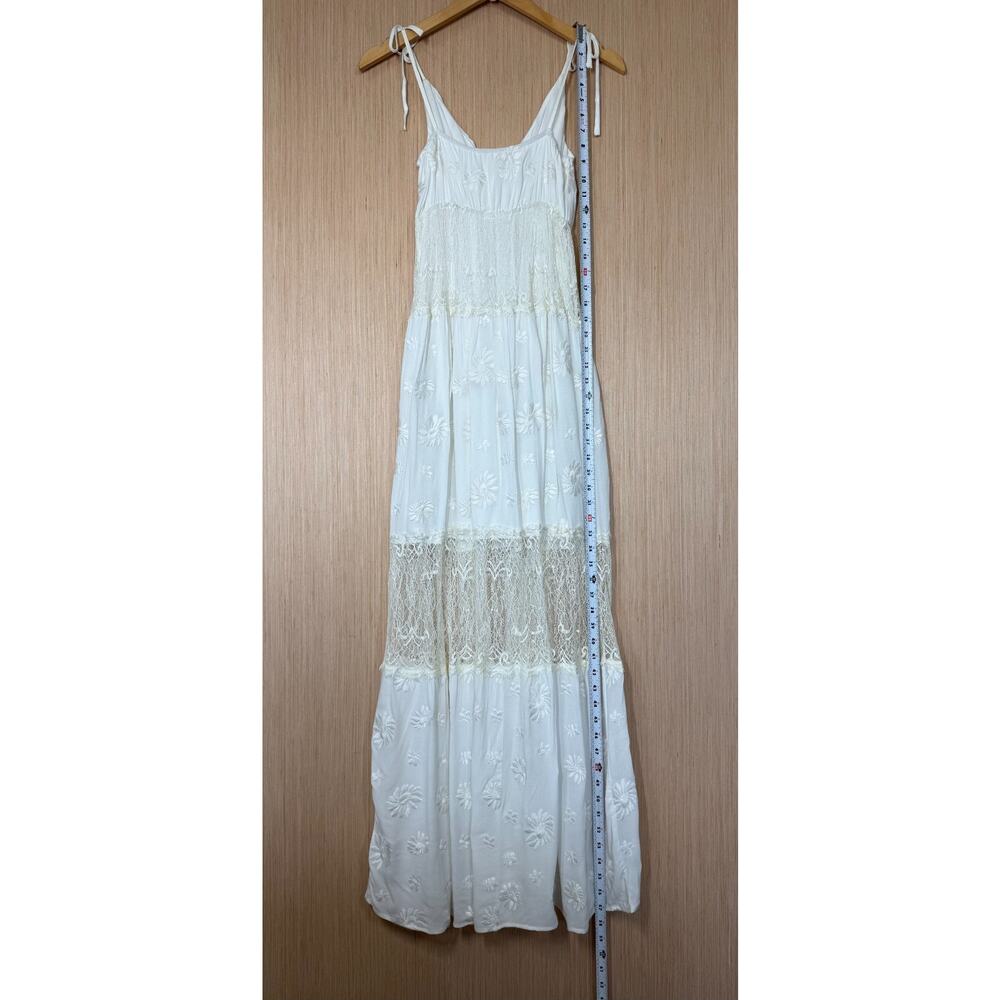 Willow & Clay Lace Babydoll Maxi Dress Womens Size Small Ivory Bohemian Romantic - Picture 9 of 13